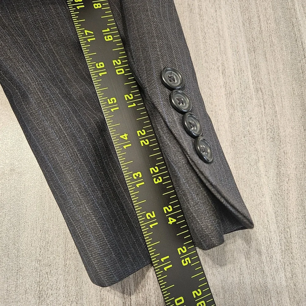 Brooks Brothers Lanificio‎ Fitzgerald Suit 40L Gray Stripe 34x31 Italian Wool